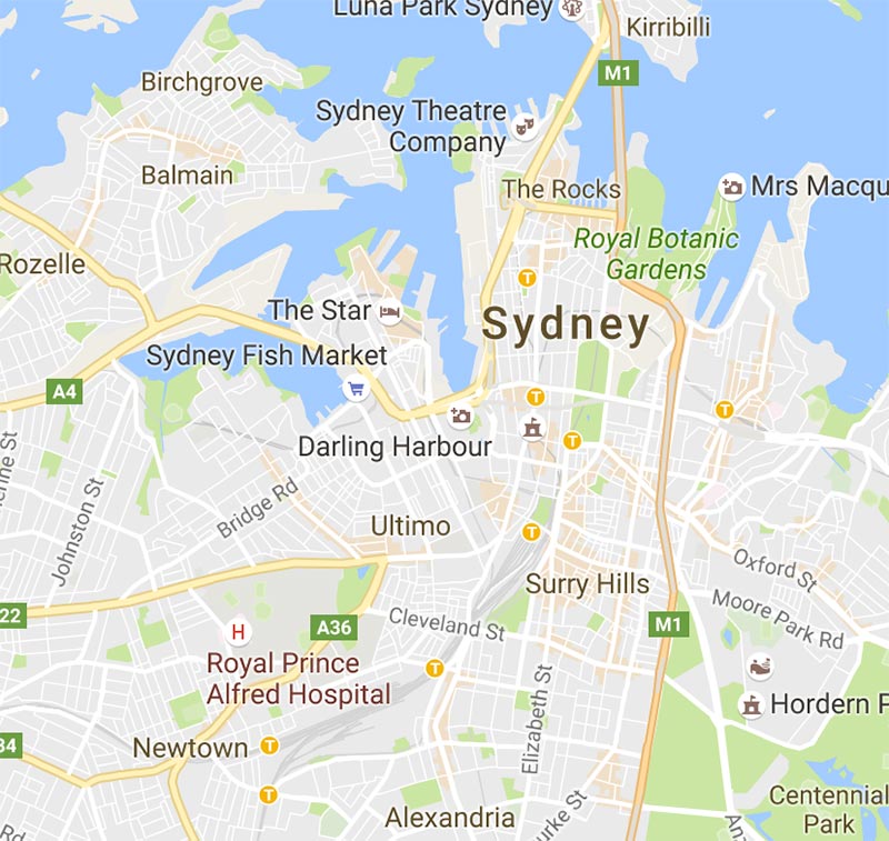 Map of Sydney NSW Office